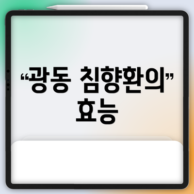 광동 침향환의 효능