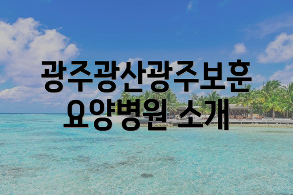 광주광산광주보훈요양병원 소개