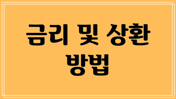 금리 및 상환 방법