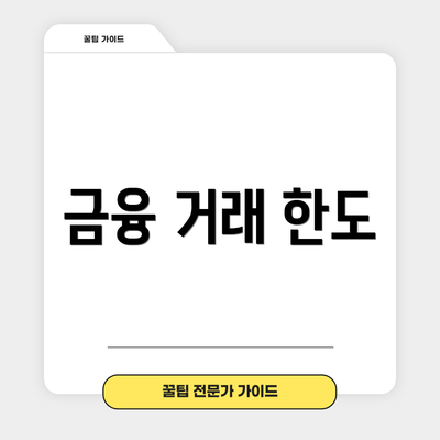 금융 거래 한도