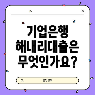 기업은행 해내리대출은 무엇인가요?