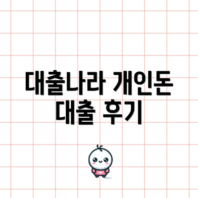 대출나라 개인돈 대출 후기