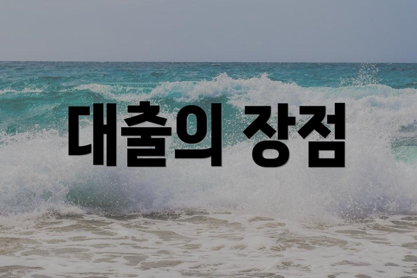 대출의 장점