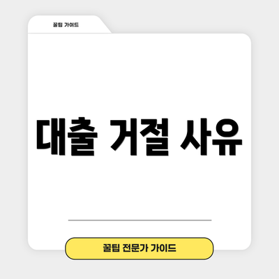 대출 거절 사유