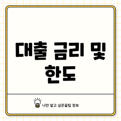 대출 금리 및 한도