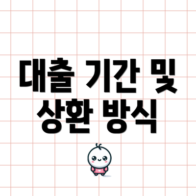 대출 기간 및 상환 방식