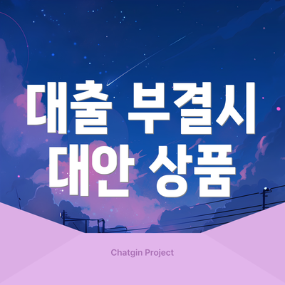 대출 부결시 대안 상품