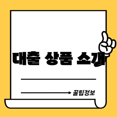 대출 상품 소개