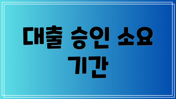 대출 승인 소요 기간
