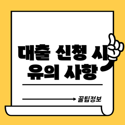 대출 신청 시 유의 사항