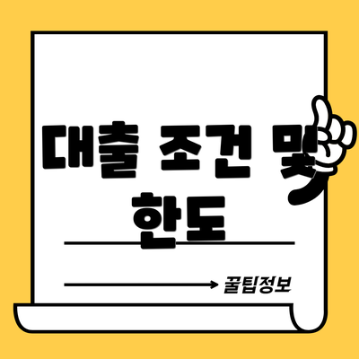 대출 조건 및 한도