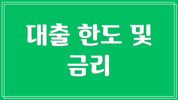 대출 한도 및 금리