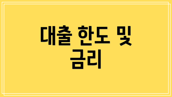 대출 한도 및 금리