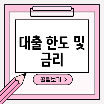 대출 한도 및 금리