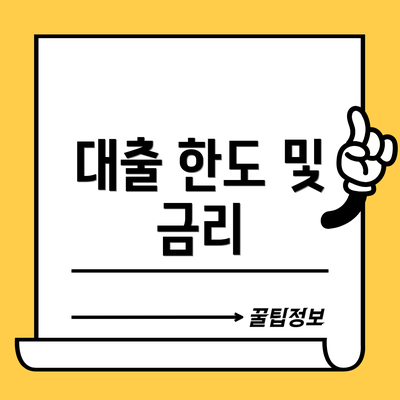 대출 한도 및 금리