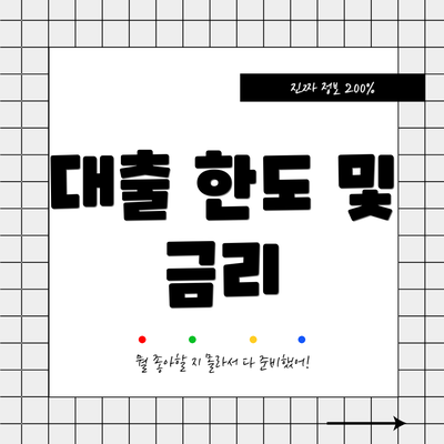 대출 한도 및 금리