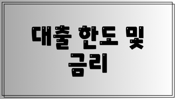 대출 한도 및 금리
