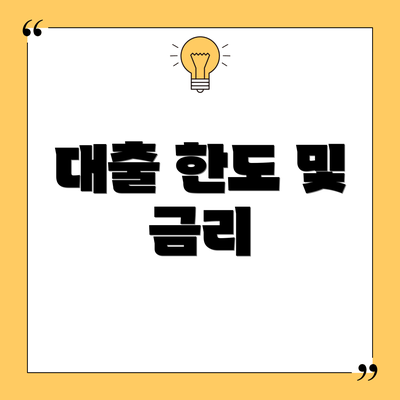 대출 한도 및 금리