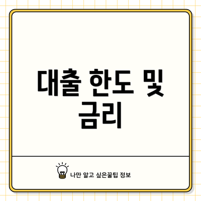 대출 한도 및 금리