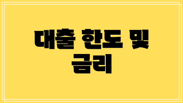 대출 한도 및 금리