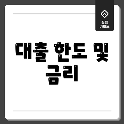 대출 한도 및 금리