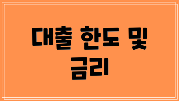 대출 한도 및 금리