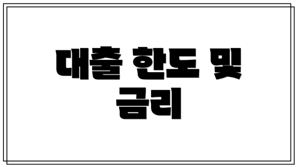 대출 한도 및 금리