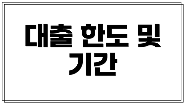 대출 한도 및 기간