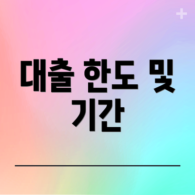 대출 한도 및 기간