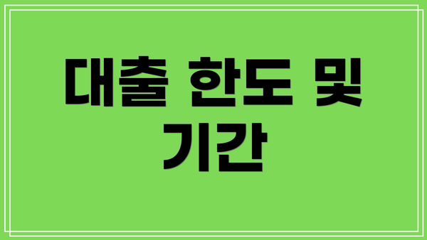 대출 한도 및 기간