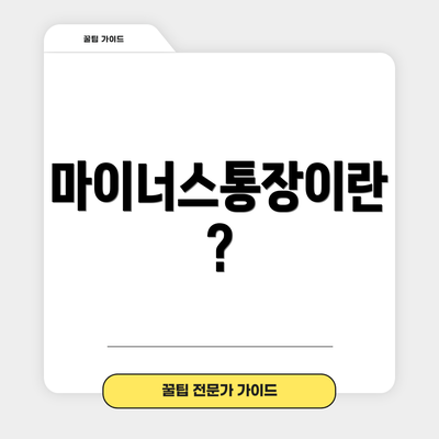마이너스통장이란?