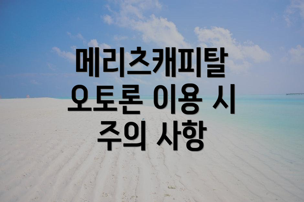 메리츠캐피탈 오토론 이용 시 주의 사항