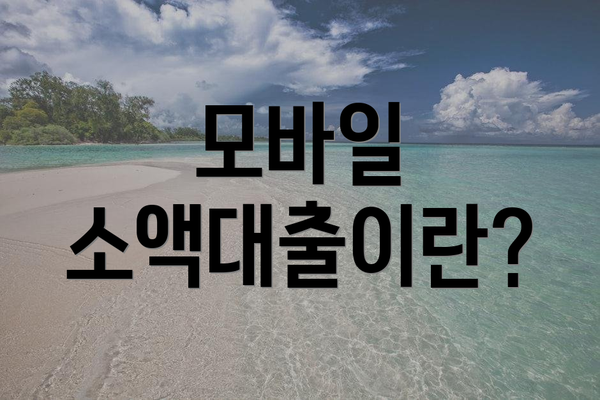 모바일 소액대출이란?