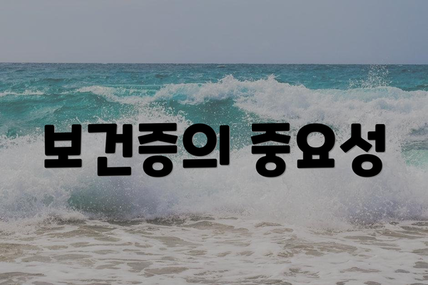 보건증의 중요성