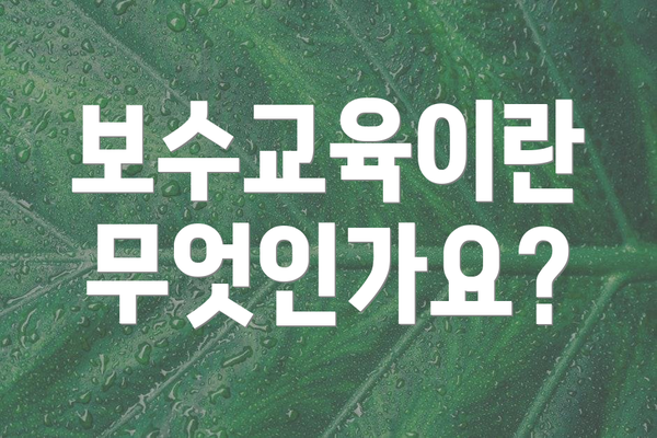 보수교육이란 무엇인가요?