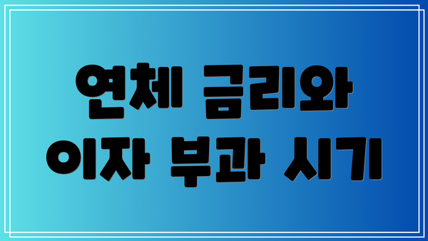 연체 금리와 이자 부과 시기