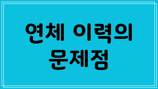 연체 이력의 문제점