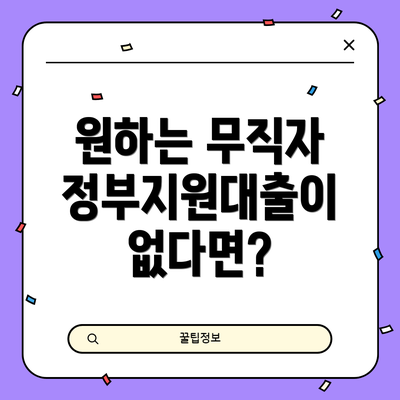 원하는 무직자 정부지원대출이 없다면?