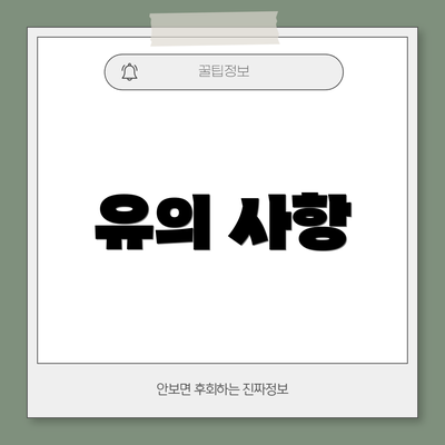유의 사항