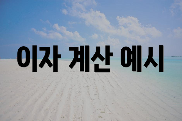 이자 계산 예시