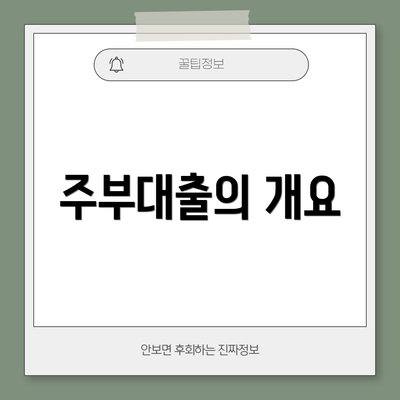 주부대출의 개요