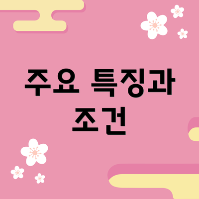 주요 특징과 조건