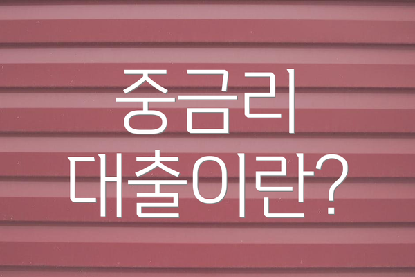 중금리 대출이란?
