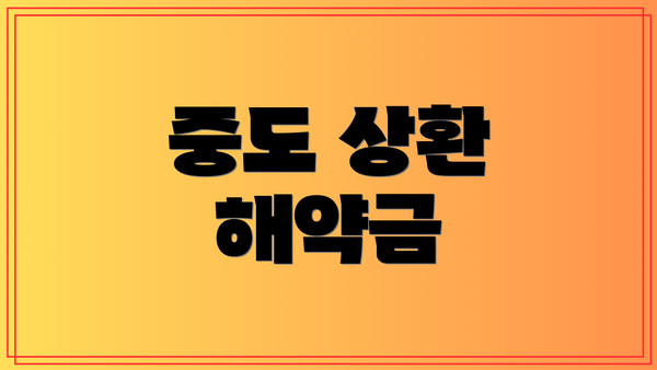 중도 상환 해약금