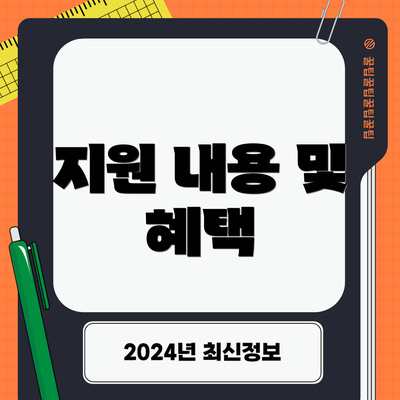 지원 내용 및 혜택
