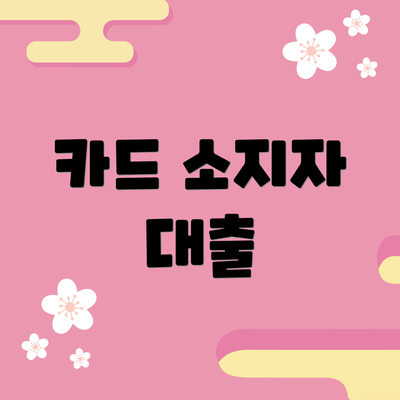 카드 소지자 대출