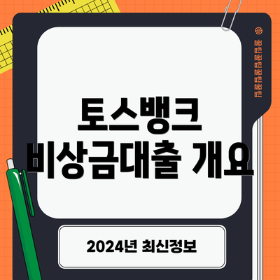토스뱅크 비상금대출 개요