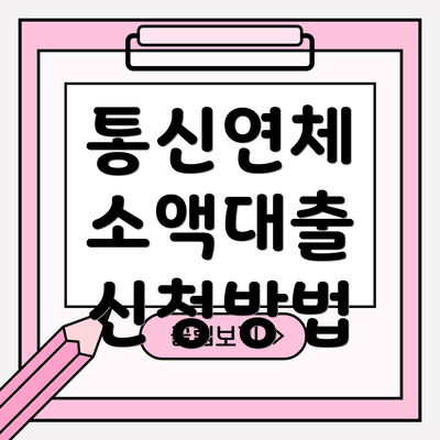 통신연체 소액대출 신청방법