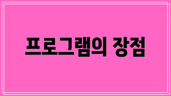 프로그램의 장점