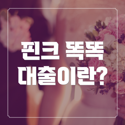 핀크 똑똑 대출이란?